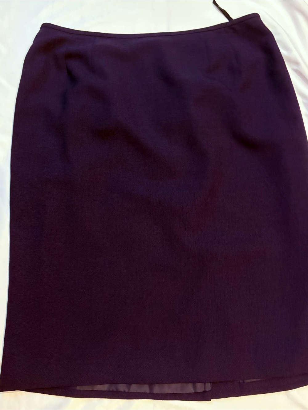 KASPER Plum Purple Pencil Skirt Size 14 Career Business Lined Back Kick Slit